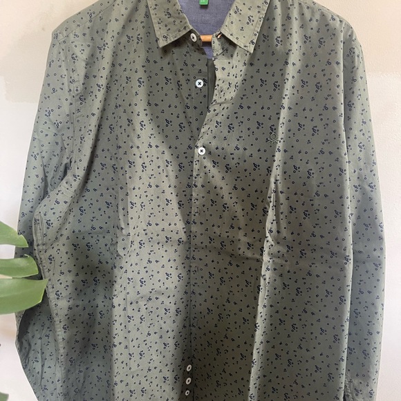 United Colors of Benetton Olive causal printed shirt - Picture 3 of 6